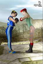 Two chicks in Mortal Kombat outfits - Image 1